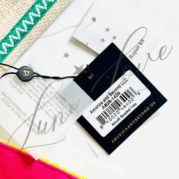 AMERICA & BEYOND Amalfi Beaded Lemon Tote NWT - Picture 9 of 9